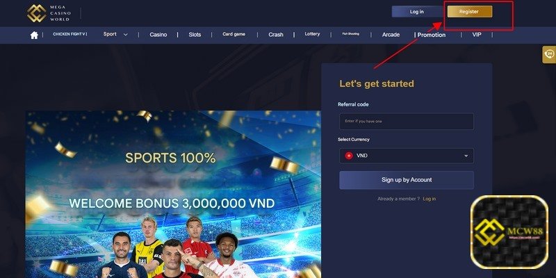 Click on “Register”