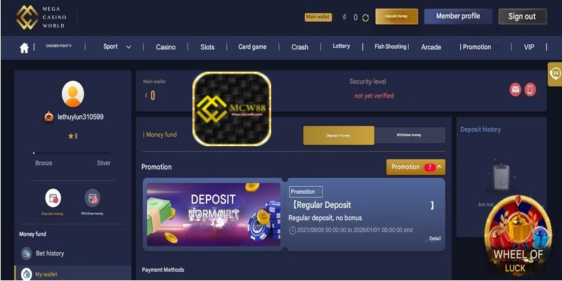 Quick top-up at MCW88 - Log in to Your Account