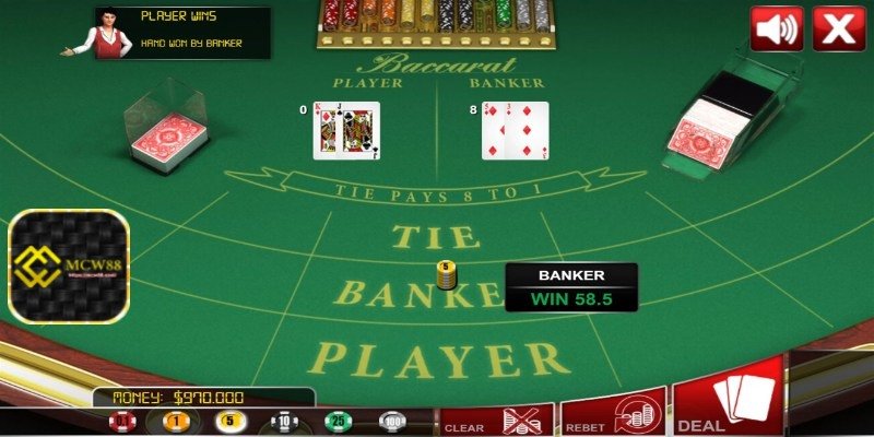 Playing online baccarat at MCW88 - Prioritize Betting on the Banker’s Side